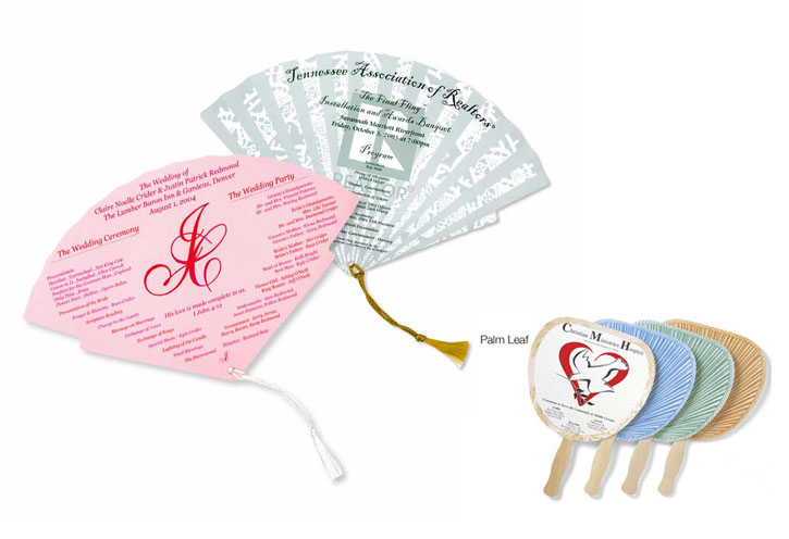 Custom Printed Palm and Tassel Hand Fans